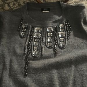 Like new never worn jeweled Crew neck long sleeve sweater